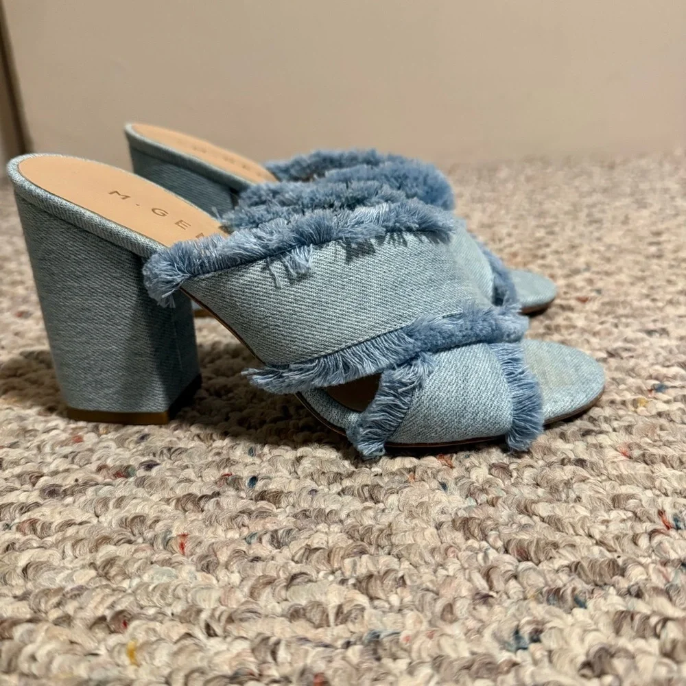 M. Gemi Denim Spezia Fray Mules Heel- Size 37 (7) - Picture 2 of 11